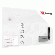 ALLboards Tableau Blanc en Verre PREMIUM SUPERWHITE 200x120 cm - TSO200x120