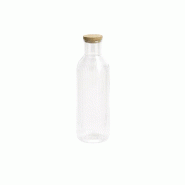 APS Carafe -LINES-, Ø 9 cm, H 27 cm, 1 L, verre, couvercle en liège - transparent verre 10735