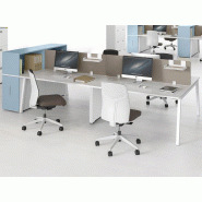 Bureau bench 4 personnes Aska A avec piètement métal et plateau stratifié Bureau bench 4 personnes Aska A avec piètement métal et plateau stratifié