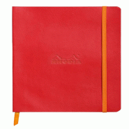 Carnet souple Rhodiarama coquelicot A5, 160p./80 feuilles ivoire 90 g/m², dot grid - rouge 117463C