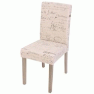 Décoshop26 - Chaise de salle à manger cuisine en tissu crème motif lettres pieds en bois marron design moderne 04_0002320 - marron 3000273032699 Décoshop26 - Chaise de salle à manger cuisine en tissu crème motif lettres pieds en bois marron design moderne 04_0002320 - marron 3000273032699