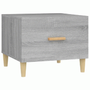 Décoshop26 - Table basse d'appoint avec tiroir 50 x 50 x 40 cm bois d'ingénierie gris DEC040032 - gris Bois massif 3000264718519