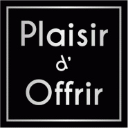 Etiquette cadeau adhésive Plaisir d'Offrir noir/hologramme 35x35mm - par 500