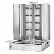 Grill Döner kebab gaz forme en V 2x4 brûleurs max 100 kg - moteur en bas