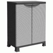 Helloshop26 - Armoire de rangement en plastique gris 68 x 39 x 92 cm avec 2 portes et 2 étagères moderne design compact 02_0046944 - gris 3000234512