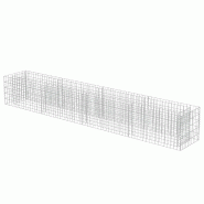 Helloshop26 - Jardinière lit surélevé plantes fleurs jardin à gabion acier galvanisé 360 x 50 x 50 cm 02_0001296 - 3000076661539