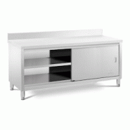 Helloshop26 - Meuble bas plan de travail cuisine armoire avec portes coulissantes adossé avec dosseret (capacité de 600 kg, acier 14_0005088 - 30002 Helloshop26 - Meuble bas plan de travail cuisine armoire avec portes coulissantes adossé avec dosseret (capacité de 600 kg, acier 14_0005088 - 30002