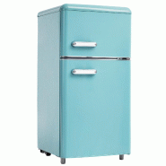 Merax mini réfrigérateur rétro avec congélateur, 72 L, 2 portes, compact pour studio, bureau et minibar, LED, 120 kWh/an, cyan - bleu ES314740QAA