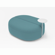 Pouf oval Artiko modulable avec tablette optionnelle Pouf oval Artiko modulable avec tablette optionnelle