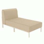 Oviala Business Méridienne pour salon de jardin modulable en tissu beige Oviala 72 x 153 x 78 cm - beige polyester 114826