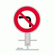 Panneau B2a - Interdiction de tourner à gauche sur pied temporaire