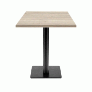 RestooTab - Table Milan T 60x60cm décor chêne ponty - marron fonte TB-MIT-6060M-CH.PONT