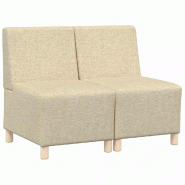 Unité de Sofa Modulaire Sans Accoudoirs 2 pcs Crème Modèle Vega StudioDesk Essence - Matériau naturel 8721288278807