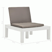 VidaXL Chaise De Salon De Jardin Avec Coussin Plastique Blanc - blanc 48825XL
