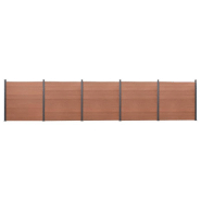 Vidaxl ensemble de panneaux de clôture marron 872x186 cm wpc 3211834