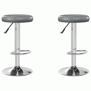 VidaXL Tabourets de bar lot de 2 gris similicuir Modèle Nova Urban - 333102