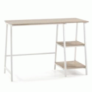 VS Venta-stock Bureau Lisboa Blanc, Table pour PC, Style Industriel, 105 cm Longueur - blanc Bois manufacturé I20054