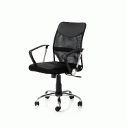 AQA Design Chaise pivotante GEMMA noir, en métal chromé et tissu en maille noire L.62 P.59 H.96/104,5 MP02857 - noir textile MP02857