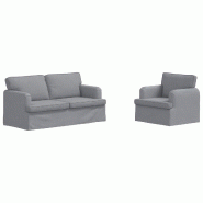 Canapé 2 pcs Gris clair 162 x 80 x 85 cm tissu Modèle Apex Select Élite - Matériau naturel 8721364374478