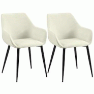CLP Chaise de salle à manger Luena Crème/Tissu - beige textile 327454 CLP Chaise de salle à manger Luena Crème/Tissu - beige textile 327454