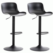 Décoshop26 - Lot de 2 tabourets de bar hauteur réglable design contemporain en plastique noir pieds trompette noir 10_0000318 - noir 3000857469606 Décoshop26 - Lot de 2 tabourets de bar hauteur réglable design contemporain en plastique noir pieds trompette noir 10_0000318 - noir 3000857469606