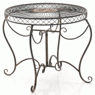 Décoshop26 - Table de jardin balcon terrasse design rustique hauteur 69 cm en métal bronze 10_0003051 - métal 3000251369427