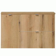 Helloshop26 - Meuble sous lavabo salle de bain rangement design 90 x 60 x 40 cm effet chêne 03_0009999 - 3000224984107