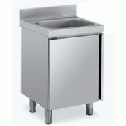 Meuble pour plonge avec portes et 1 bac au centre P 700mm | Distform - QP970700