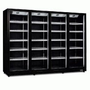 Romux® Armoire Réfrigérée Négative MD 4 Portes Noir 2200 Litres avec éclairage LED avec Refroidissement Ventilées | Armoire Verticale Négative