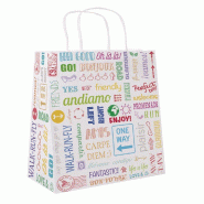 Sac kraft traiteur poignées torsadées Parole 26+14x32cm - par 250