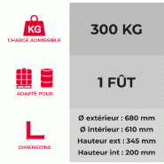 Support de fût 200 litres - Jaune Support de fût 200 litres - Jaune