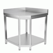 Table d'angle centrale en inox avec dosseret - 1000x1000x600x8... - PTHGESR106A