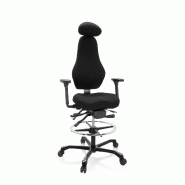 Tabouret de travail / Chaise de comptoir RESISTIO WORK tissu maille gris hjh OFFICE - noir polyester 608993