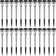 Tectake Lot de 24 lampes solaires LED lumière colorée argent - 403913 - argenté inox 403913 Tectake Lot de 24 lampes solaires LED lumière colorée argent - 403913 - argenté inox 403913