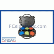 Valise de 6 balises lumineuses bleues, vertes, rouges autonomes magnétiques et rechargeables Valise de 6 balises lumineuses bleues, vertes, rouges autonomes magnétiques et rechargeables