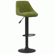 VidaXL Tabouret de bar Vert clair Velours Modèle Flex Terrasse - 335340