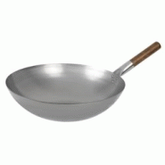 Wok en acier doux (Ø380 mm à fond hémisphérique, manche en bois - 3701188019460 Wok en acier doux (Ø380 mm à fond hémisphérique, manche en bois - 3701188019460