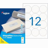 Apli 300 étiquettes blanches multi-usage, format Ø 63,5 mm (25 feuilles A4 / cdt) - 3270241196429