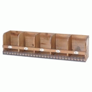 Décoshop26 - Étagère murale suspendue 5 compartiments de rangement en bois de sapin massif aspect shabby vintage 71x18x16cm 04_0005171 - 3000575132691 Décoshop26 - Étagère murale suspendue 5 compartiments de rangement en bois de sapin massif aspect shabby vintage 71x18x16cm 04_0005171 - 3000575132691