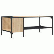 Décoshop26 - Table basse style industriel 100 x 51 x 40cm bois d'ingénierie et métal DEC040172 - métal 3000264786624
