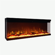 Divina Fire Cheminée électrique murale, cheminée encastrée à 3 faces, BOSTON130 L127xP20xH44 - noir 8055829981476