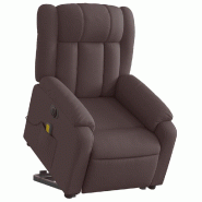 Fauteuil inclinable de massage électrique Marron foncé Tissu Modèle Zermonta - 8721012178458