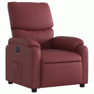 Fauteuil inclinable électrique Rouge bordeaux Similicuir Modèle Cordelora - 8721012173644