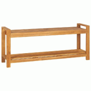 Helloshop26 - Banc de jardin banquette 120 cm bois de teck solide 02_0010918 - Bois massif 3000600047761