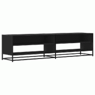 Helloshop26 - Meuble TV noir 180,5 x 40 x 46 cm avec grand espace de rangement style industriel en bois d'ingénierie noir 02_0055617 - noir métal 30