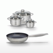 Lot Poêle 28cm et 3 Faitouts 12/16/24cm Elo Profi Therm Platinum - gris inox 3176239989267