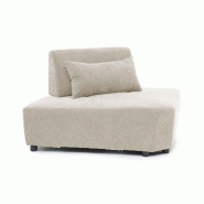 Oviala Business Fauteuil d'angle canapé modulable dossier ajustable 170 cm écru, L 170 x l 117 x h 82 cm Oviala - blanc polyester 115442 Oviala Business Fauteuil d'angle canapé modulable dossier ajustable 170 cm écru, L 170 x l 117 x h 82 cm Oviala - blanc polyester 115442