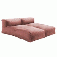 Oviala Business Salon de jardin modulable avec 2 méridiennes terracotta - marron polyester 114382