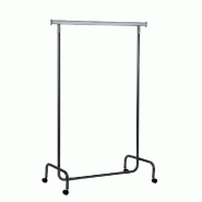 Portant droit L100xH148cm - gris chromé - roulettes Ø50mm - acier