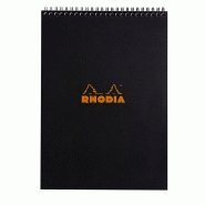 RHODIA Lot de 5 Notepad Classic noir 210x297 / A4, 160p./80 feuilles microperforées 80 g/m² reliure intégrale, ligné - 3037921850190